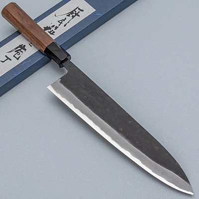 Shiro Kamo Aogami Super Walnut Gyuto 24 cm
