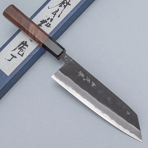 Shiro Kamo Aogami Super Walnut Bunka 17 cm
