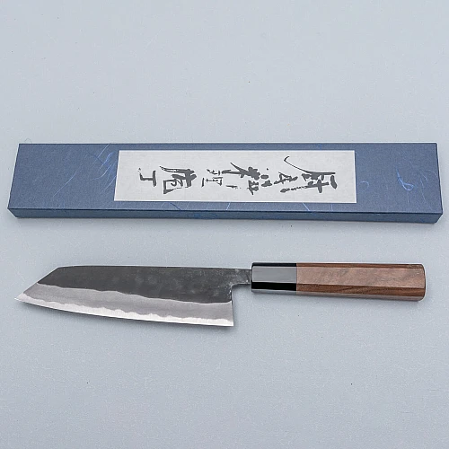 Shiro Kamo Aogami Super Walnut Bunka 17 cm
