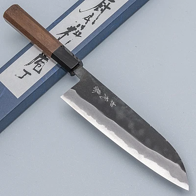 Shiro Kamo Aogami Super Walnut Santoku