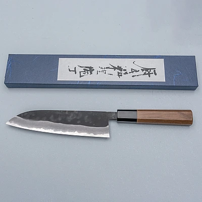 Shiro Kamo Aogami Super Walnut Santoku