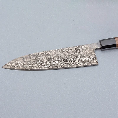 Shiro Kamo SG2 Damask Walnut Gyuto 21 cm