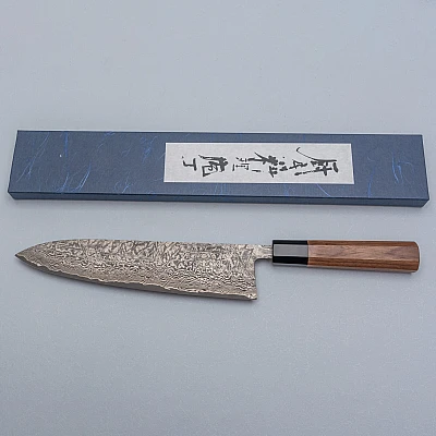 Shiro Kamo SG2 Damask Walnut Gyuto 24 cm