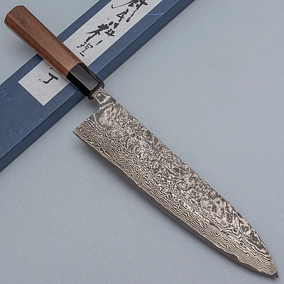 Shiro Kamo SG2 Damask Walnut Gyuto 24 cm