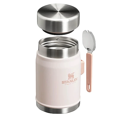 Stanley Adventure Vacuum Food Jar 400 ml + Spork Rose Quartz