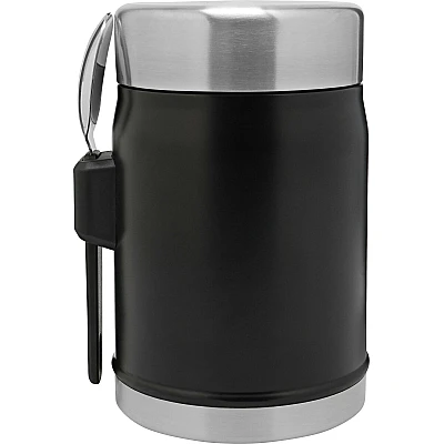 Stanley Adventure Vacuum Food Jar 400 ml + Spork Mat Zwart