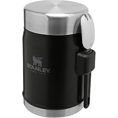 Stanley Adventure Vacuum Food Jar 400 ml + Spork Mat Zwart