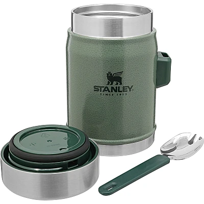 Stanley Adventure Vacuum Food Jar 400 ml + Spork Hammertone Green 
