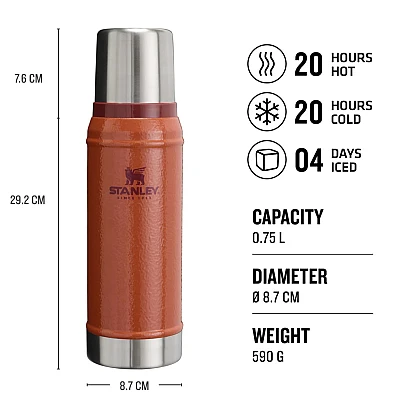 Stanley The Legendary Classic Fles Hammertone Clay 750 ml
