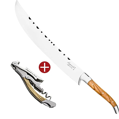 Laguiole Style de Vie Champagne saber + Waiter's Knife Olive Wood