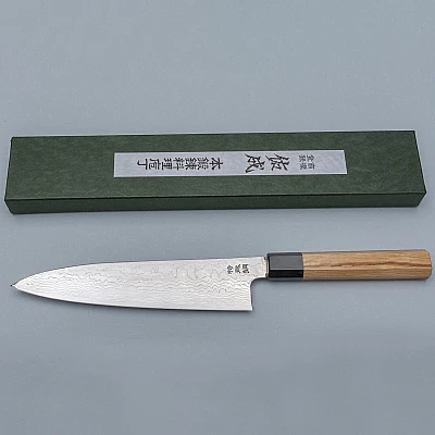 Sukenari STRIX Damast Gyuto Oak 21 cm