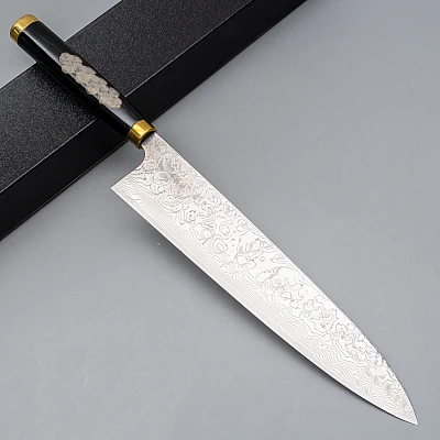 Takeshi Saji R2 Fujin Raiijin Makie Tsuchime Gyuto 24 cm 