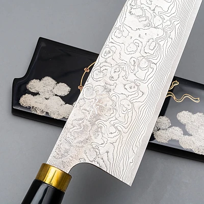 Takeshi Saji R2 Fujin Raiijin Makie Tsuchime Gyuto 24 cm 
