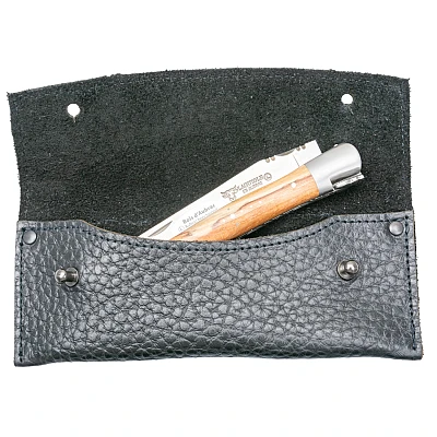 Wunschleder Leren  Riemetui Zwart