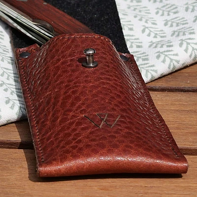 Wunschleder Leren Riemetui Cognac