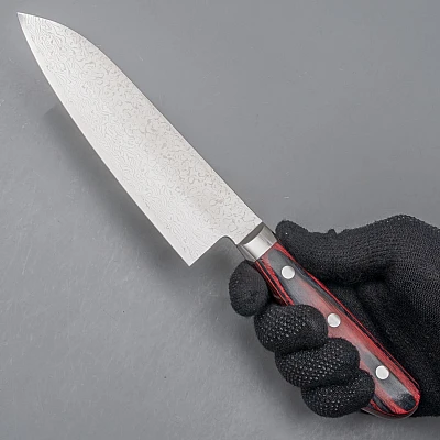 Yoshimi Kato VG10 Polished Damast Santoku 17.5 cm