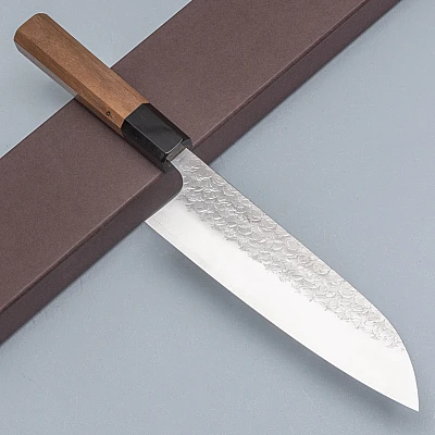 Yoshimi Kato SG2 Minamo Walnut Santoku 17 cm
