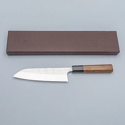 Yoshimi Kato SG2 Minamo Walnut Santoku 17 cm