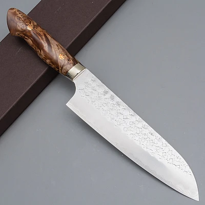 Yoshimi Kato SG2 Tsuchime Premium Santoku 17 cm