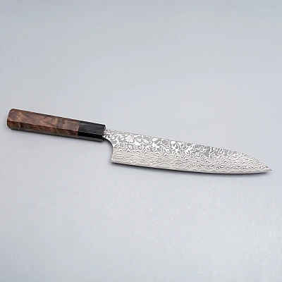 Yoshimi Kato SG2 Damask Walnut Chef's Knife 21 cm