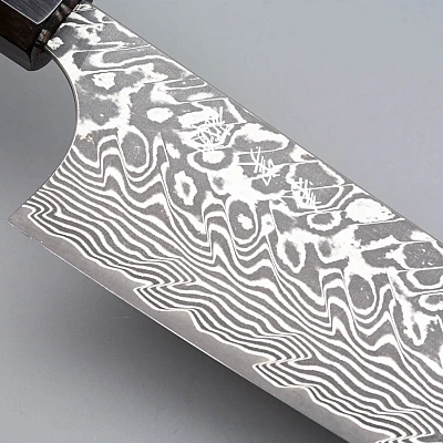 Yoshimi Kato SG2 Damask Walnut Chef's Knife 21 cm