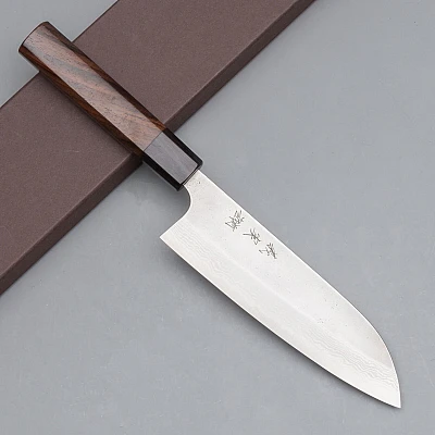 Yoshimi Kato VG10 Nashiji Damast Santoku 17.5 cm