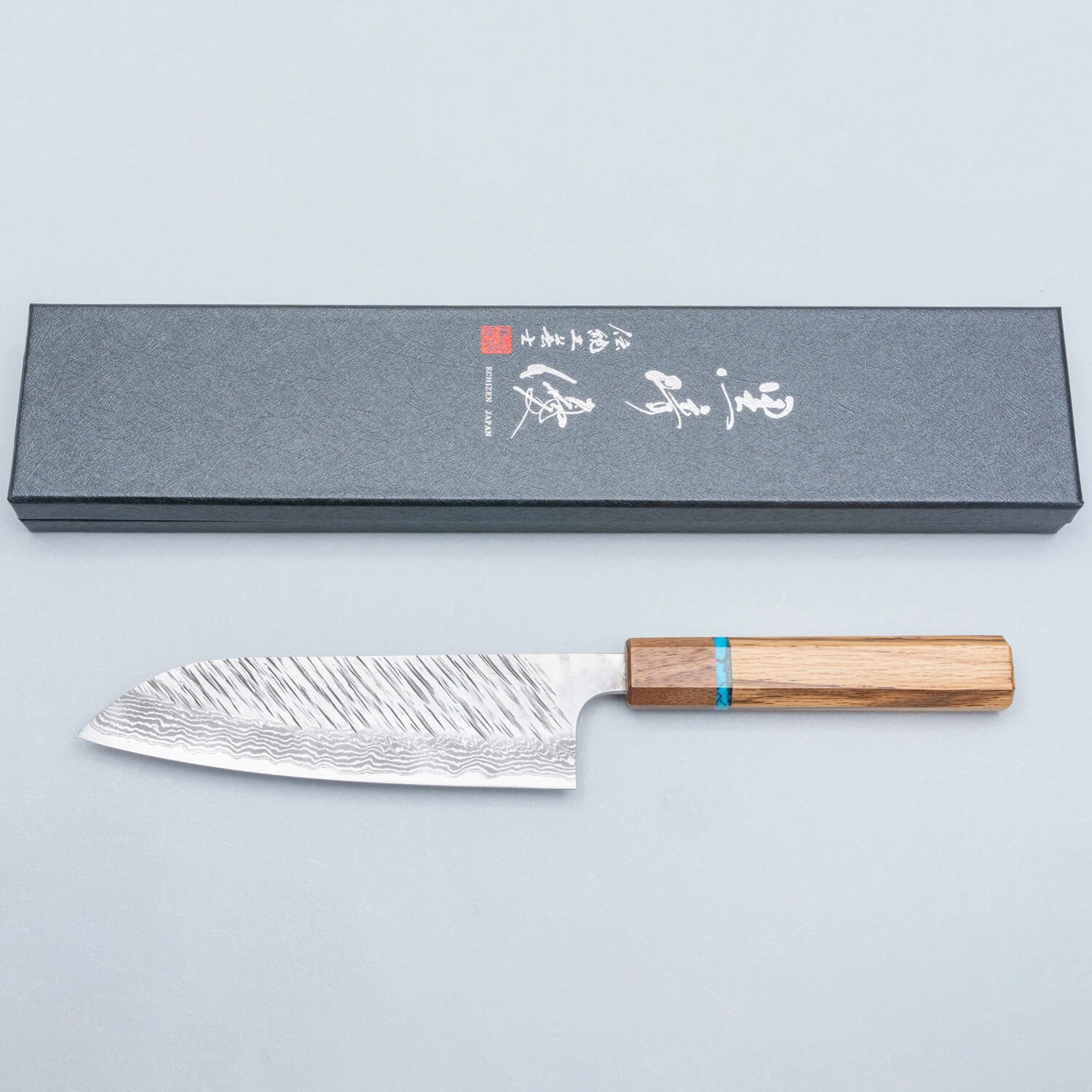 Yu Kurosaki Fujin VG10 Oak Turquoise Wenge Santoku 16.5 cm - ZVD