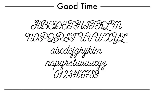 voorbeeld van good time font