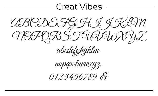 voorbeeld van Great Vibes font