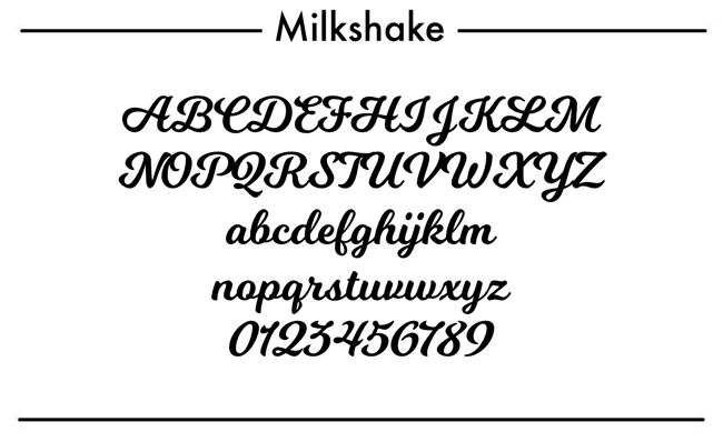 voorbeeld van mikshake font