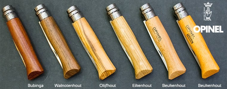 de verschillende soorten Opinel handgrepen
